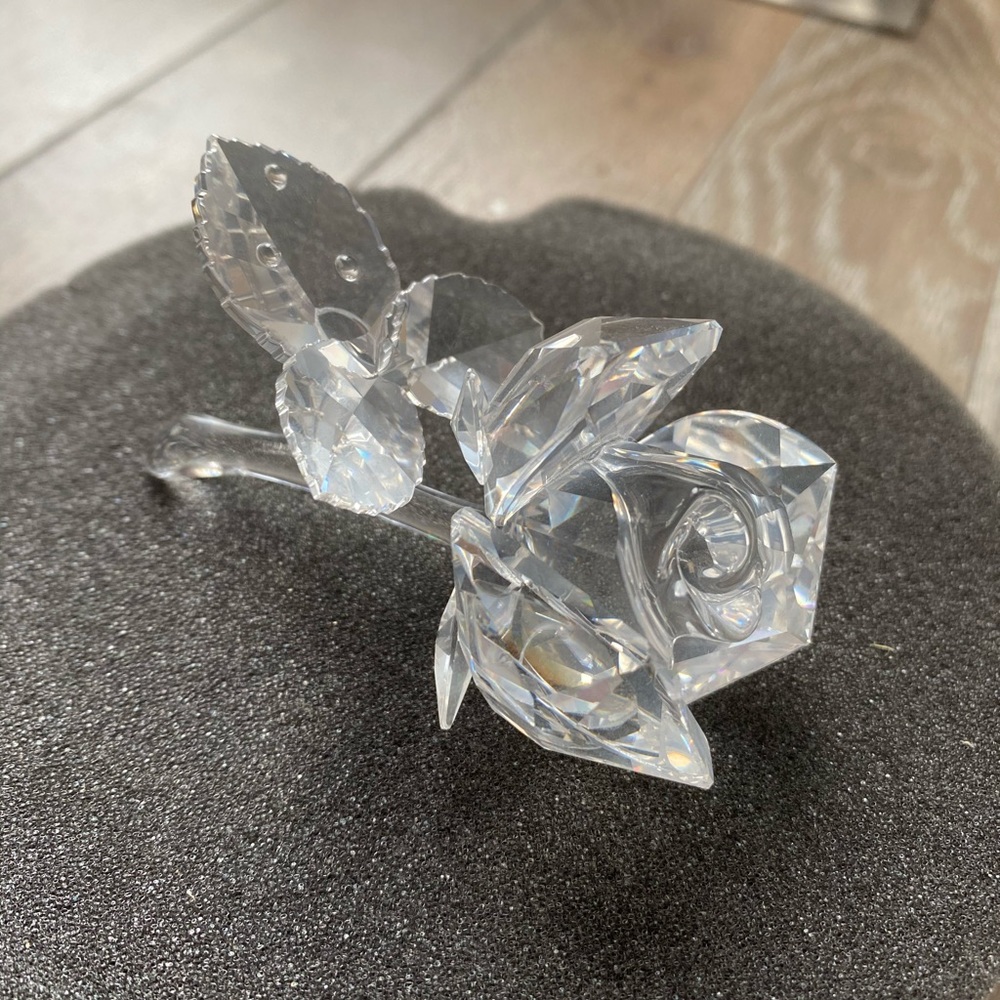 Swarovski crystal rose figurine